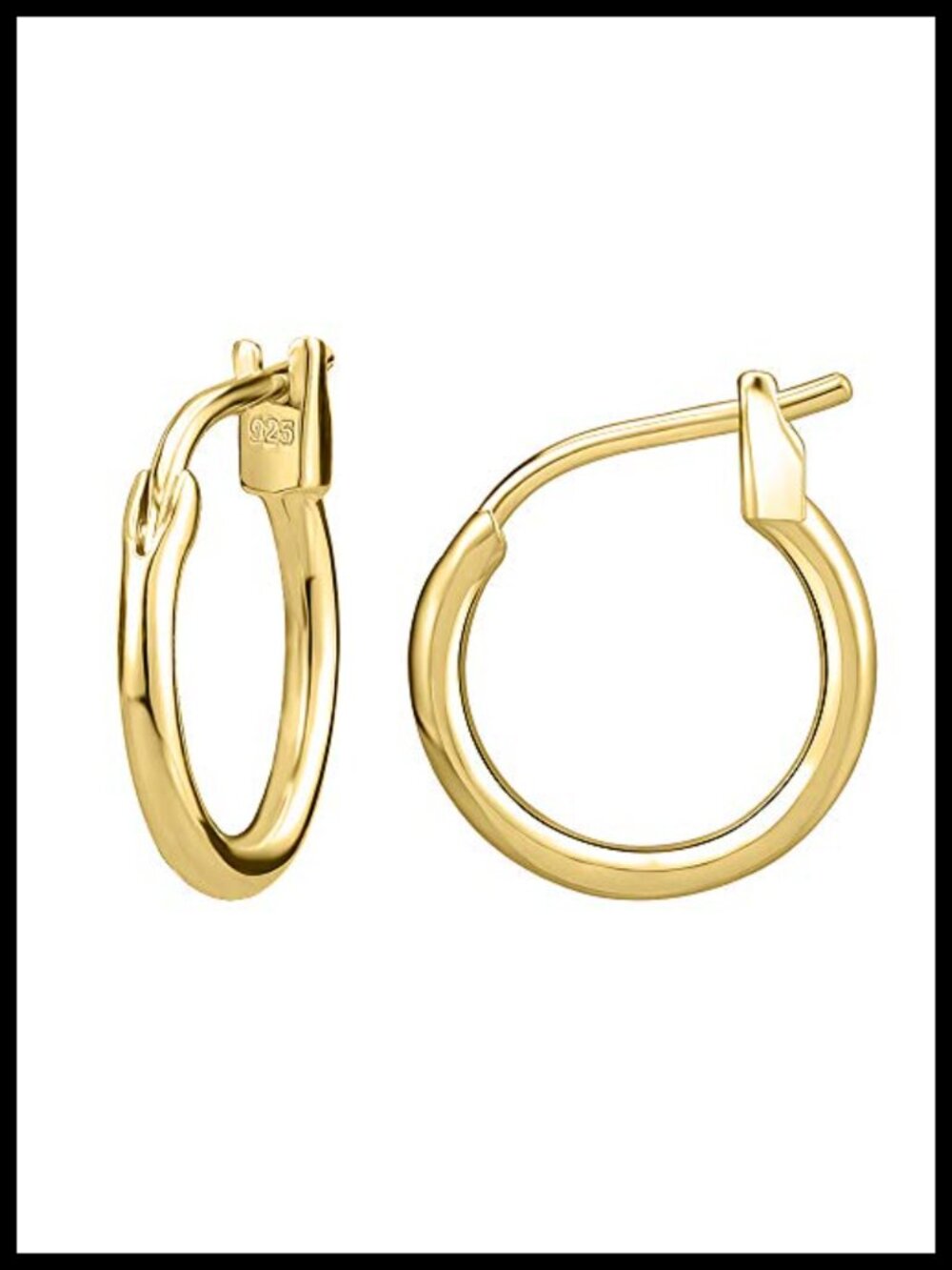 925 Sterling Silver Small Hoop Earrings Click-Top 10mm